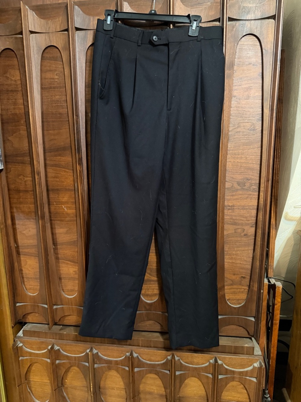 Adolfo Black Pleated Men's Dress Pants 32Wx32L